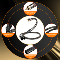 Câble de transfert de signal équilibré HiFi blindé 2 RCA vers 2 XLR mâle avec noyau en cuivre sans oxygène pour lecteur CD et amplificateur