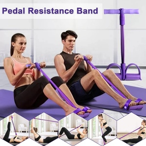 Banda de Resistencia Multifuncional con Cuerda de Tensión para Ejercicio de Yoga, Cuerda Elástica de 4 Tubos con Pedal - Product Image 6