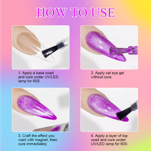 Vernis à <span class=keywords><strong>ongles</strong></span> en Gel magnétique UV/LED, vente en gros, vente en gros, UV/LED, Fluorescent, pailleté, œil de chat, 15ml - Product Image 5