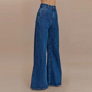 Pantalones Vaqueros de Mujer con Diseño Personalizado, Logotipo Personalizado, Venta al Por Mayor, Talla Regular, Cintura Alta, Estilo Flare - Product Image 3