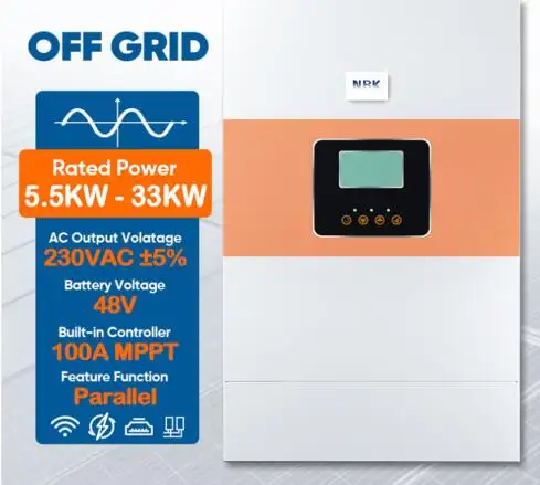 Hot bán 48V 5KW 10KW 11Kw 16.5kw 33kw 230V 380V 3 giai đoạn tinh khiết Sine Wave Off Grid lai năng lượng mặt trời biến tần