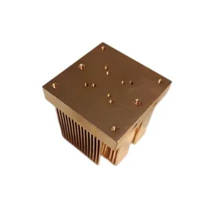 Dissipatore di calore a pinna smussata in rame di tipo quadrato dorato personalizzato Winshare per applicazioni di raffreddamento di apparecchiature potenti