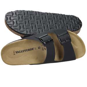 Valleverde Sandales pour hommes noires, hauteur de talon 40 mm, chaussures confortables - Product Image 6