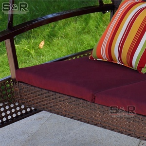 Chaise suspendue en rotin moderne de loisirs pour l'extérieur/l'intérieur, <span class=keywords><strong>double</strong></span> siège, avec auvent et cadre en aluminium pour jardin, patio et utilisation suspendue - Product Image 2