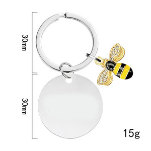 Little Bee Honey Charm Llavero con temática Crochet Bee Esmaltado Bumble Bee Llavero con borla Monedero Bolsa Accesorios - Product Image 2