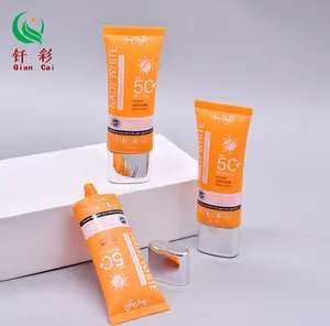 Venda quente 50g vazio oval pele cuidados tubo plástico extrusão tubo personalizado cosméticos BB creme líquido embalagem recipiente cinto