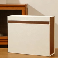 Boîtes cadeaux rigides haut de gamme écologiques et recyclables personnalisées avec fenêtre transparente |   Base de couvercle blanc et marron pour fournitures de bureau