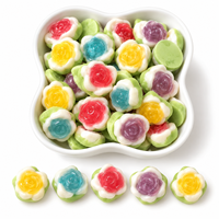 Bonbons gélifiés acidulés en forme de rose 3D halal personnalisés, saveur fruitée, bonbons et confiseries en vrac, vente en gros