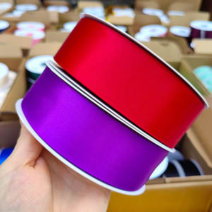 4 cm Polyester şeritler 100 metre şerit rulo ebedi gül çiçekler ile 1.5 inç pembe çift yüz saten kurdele - Product Image 6