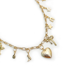 Vintage Gold Bag Chain Charm Multi Charms Heart Star <b>Bow</b> Cross Butterfly Pendant Decorative Handbag Strap Chain Accessories - Product Image 6