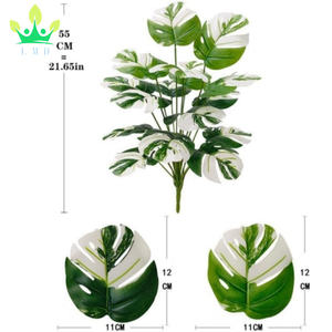 Feuille de Tortue Artificielle Hyphose Blanc Vert Feuilles Bonsaï <span class=keywords><strong>Sans</strong></span> <span class=keywords><strong>Pot</strong></span> pour Chambre Maison Jardin Bureau Ornement Bureau Porche Décoration - Product Image 5