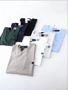 Camiseta de Marca Famosa para Hombre, de Verano, 100% Algodón, con Logotipo Bordado, Absorbente de Humedad, Cuello Redondo, Manga Corta, Corte Ajustado, Informal - Product Image 4
