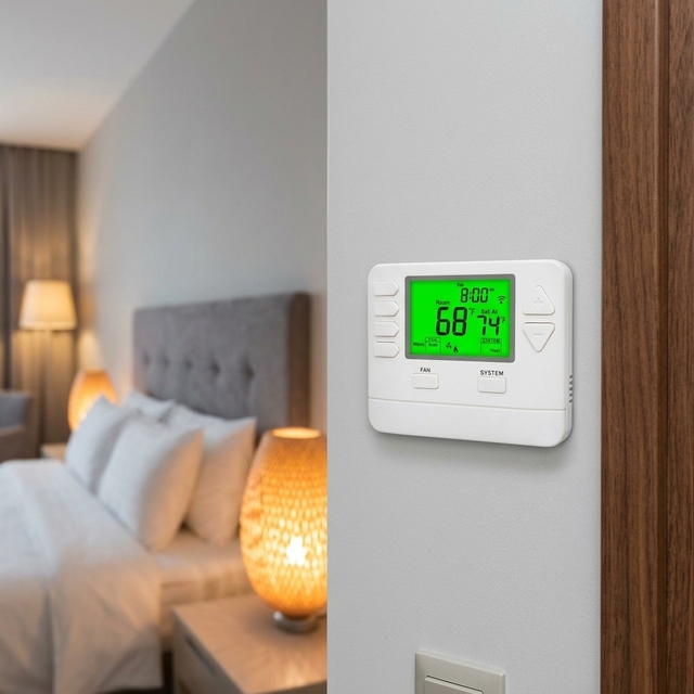 WiFi Programmable Thermostat 24V Single Stage Heating Cooling, Smart Phone App & Alexa Control for Home AC Furnace