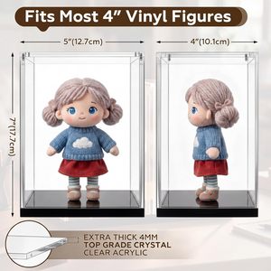 Boîte de présentation en acrylique transparente, vitrine polyvalente pour objets de collection, anti-poussière, avec <span class=keywords><strong>base</strong></span> épaissie pour l'affichage de figurines d'action - Product Image 3