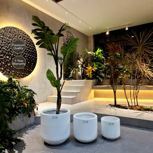 Jardinière de jardin moderne européenne écologique légère et durable, pots en fibre d'argile à cylindre haut, trou de drainage, 60L, 10 pièces - Product Image 1