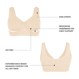 Reggiseno T-shirt Plus Size Hexin all'ingrosso da donna, confortevole, senza ferretto, senza cuciture, traspirante, non imbottito, per signore - Product Image 2