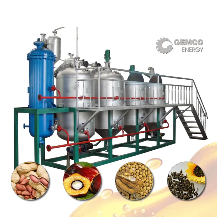 1 ~ 10 tonnes petite huile utilise l'huile de noix de coco faisant la machine de raffinage huile de noix de coco vierge faisant la machine japon