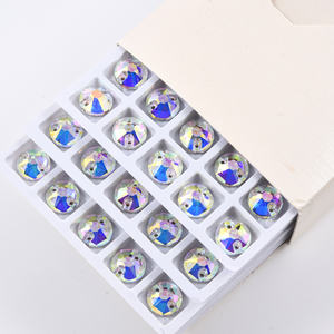 BOBOHOO, diamantes de imitación para coser de alta calidad, cristal 8 + 8 de forma redonda, diamantes de imitación Strass para coser K9 para vestido de novia, Bikini - Product Image 5