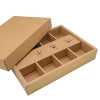Boîtes en papier kraft jetables écologiques pour chocolats et biscuits, plateaux à emporter pour desserts, emballages alimentaires avec séparateurs pour collations