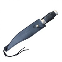 Couteau de survie robuste pour l'extérieur, en acier inoxydable, à lame intégrale, couteau de chasse avec étui en cuir pour le camping et les aventures