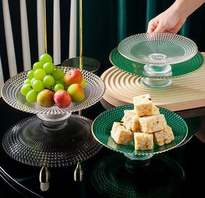 Grande <span class=keywords><strong>assiette</strong></span> à fruits en verre écologique transparente, <span class=keywords><strong>assiette</strong></span> de service <span class=keywords><strong>décorative</strong></span> sur <span class=keywords><strong>pied</strong></span> <span class=keywords><strong>pour</strong></span> gâteau, dessert, salade - Product Image 4