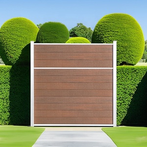 Venta directa de fábrica Valla compuesta de plástico y madera ignífuga Valla de jardín de privacidad Valla compuesta de privacidad clásica para exteriores - Product Image 4