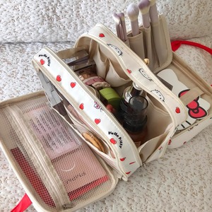 Borsa da viaggio portatile per cosmetici e articoli da toeletta, in tela impermeabile, con scomparti, <span class=keywords><strong>di</strong></span> media capacità, con simpatico gatto dei cartoni animati. - Product Image 4