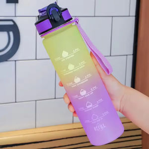 Botella de Agua Deportiva de Gran Capacidad (1L), Ecológica, de Plástico PC, con Pajita, Color Degradado, Marcador de Tiempo, para Viajes, Modelo ODM - Product Image 6