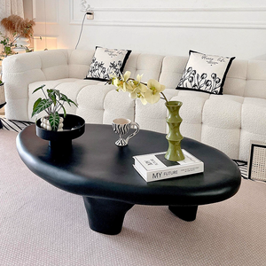 <span class=keywords><strong>Table</strong></span> <span class=keywords><strong>basse</strong></span> en fibre de verre personnalisée, style français minimaliste, <span class=keywords><strong>table</strong></span> ronde pour salon, chambre à coucher - Product Image 6