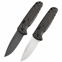 Couteau pliant de poche en fibre de carbone intégrale de la série haut de gamme CNC BM 4300BK-02, couteau pliant de survie durable et portable, cadeaux EDC