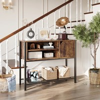 Meubles de salon jaunes de luxe porte d'entrée en fer forgé entrée haute hall d'entrée en bois haut couloir coin Console Table