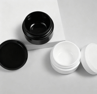 Pot cosmétique en plastique noir mat avec logo personnalisé, pour gel vernis, gel UV pour ongles, conteneur de 5g 10g