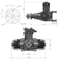 Original DLE40 40cc Zweizylinder-Benzinmotor 4,8PS 9,5kg Hoher Schub 2-Takt-Motor mit Walbro Vergaser NGK Zündkerze