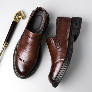 รองเท้าโลฟเฟอร์หนังลำลองสำหรับผู้ชาย พื้นนุ่ม สวมใส่สบาย สีดำและสีน้ำตาล สำหรับวัยรุ่นอายุ 18-40 ปี - Product Image 2