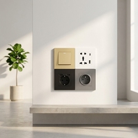 Interruptor de pared europeo de un solo toque, de una o dos vías, con panel de PC ignífugo, botón de doble clic, interruptor eléctrico LED 10A
