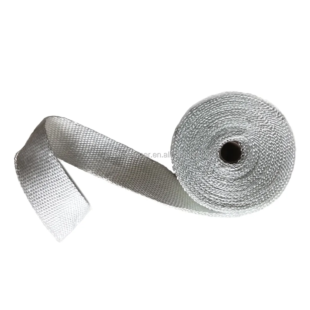 1 "x 16' Wit Exhaust Heat Wrap Roll voor Motorfiets Glasvezel Hitteschild Tape met Roestvrij Ties Accepteren OEM