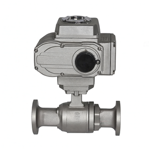 COVNA DN40 1.5 Inch 3 Way L Port 220V AC <b>Tri</b> <b>Clamp</b> Food Grade Stainless Steel Ball Valve Motor Operated Sanitary Ball Valve - Product Image 5