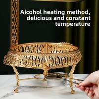 Serveur de buffet en acier inoxydable alimenté au carburant BOSAI pour restaurant commercial et hôtel, avec une capacité de 2 L pour réchauffer les plats