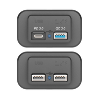 Cargador de Coche con Doble Puerto USB, QC 3.0 y Tipo C PD, Voltaje 12-24V, Toma de Corriente USB para Coche de 12V