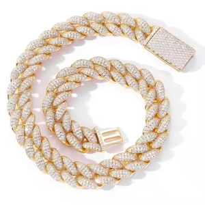 Cadena Cubana Premium con Incrustaciones de Moissanita, Plata de Ley 925, Joyería Hip Hop Unisex para Hombre y Mujer, Regalo de Lujo para Boda - Product Image 5