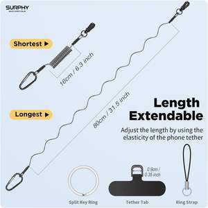 Cordon de téléphone antivol étanche avec logo personnalisé, porte-clés en fil d'acier robuste, conception rétractable pour cadeaux promotionnels et escalade - Product Image 3