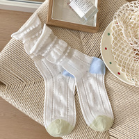 Chaussettes transparentes fines et confortables en dentelle avec nœud papillon, style coréen, vente en gros d'usine