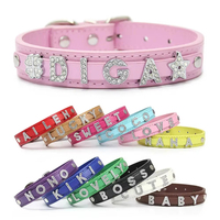 Collier pour chien personnalisé en PU de haute qualité avec lettres en strass modernes et lettrage anglais – Accessoires DIY