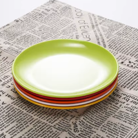 Vaisselle en mélamine colorée réutilisable pour hôtels, assiettes circulaires pour buffets de restaurants, 6 à 14 pouces
