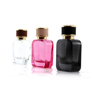 Wholesale High Quality Luxury Clear Square Irregular Design 50ml Glass <b>Empty</b> Customized Spray <b>Perfume</b> <b>Bottle</b> with Box for Women - Product Image 6