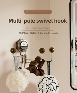 Étagère murale en acier inoxydable à ventouse, sans perçage, robuste, pour vêtements, cuisine et salle de bain - Product Image 6