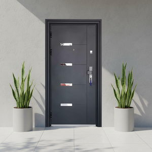 Porte extérieure moderne en acier de haute qualité, robuste, durable, étanche, résistante au vent, à ouverture latérale, pour usage hôtelier, finition extérieure - Product Image 2