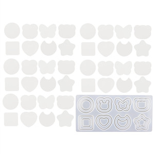 Y5006 Résine Epoxy Silicone Ronde Étoile carré Papillon Lapin Lune Coeur Forme Résine Art Shaker Moules Silicone avec Films Plastiques - Product Image 6