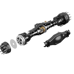 แกนพวงมาลัยพาวเวอร์ด้านหน้ารถดัมพ์แทรคเตอร์พร้อมล้ออุปกรณ์เสริม DIY สำหรับ1/14เพื่อลดพื้นที่ - Product Image 1