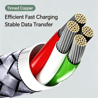 Cable de Carga Rápida USB 2.0 Tipo-C 2A de Nailon con Ángulo Recto Extendido para Teléfono Móvil IOS y Banco de Energía Togudu